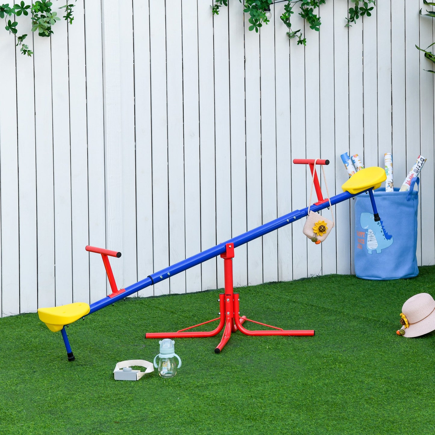 Kids 360 Degree Rotating Metal Seesaw Swivel Teeter Totter Outdoor Toys