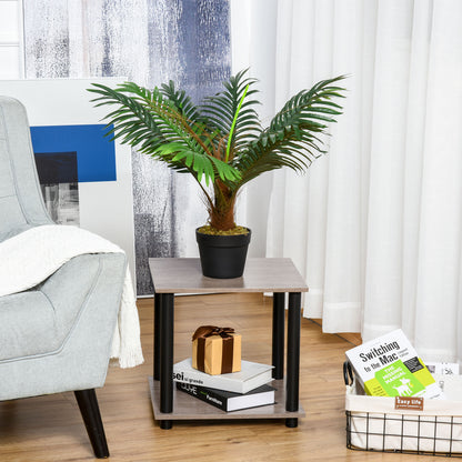 Artificial Palm Tree Decorative Plant 8 Leaves with Nursery Pot, Fake Tropical Tree for Indoor Outdoor Décor, 60cm