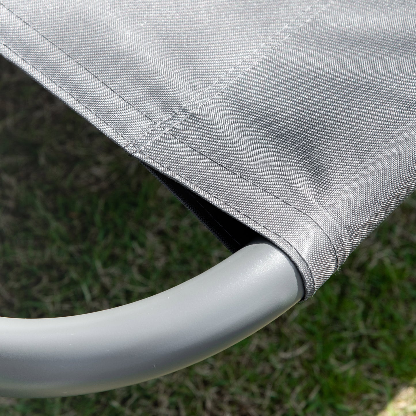 Double Sun Lounger with Adjustable Detachable Canopy, Grey