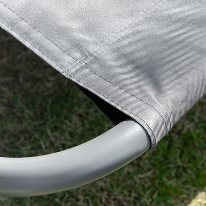 Double Sun Lounger with Adjustable Detachable Canopy, Grey
