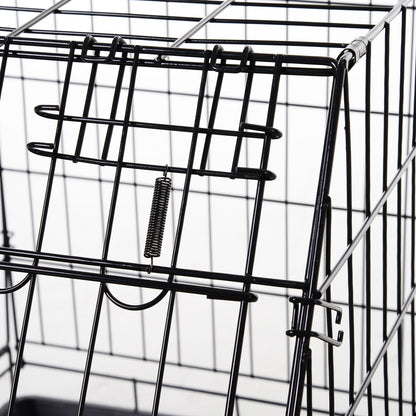Warehouse Clearance: Metal Dog Car Crate Folding Pet Cage Transport Box Carrier for Small Dog with Removable Tray 77 x 47 x 55cm