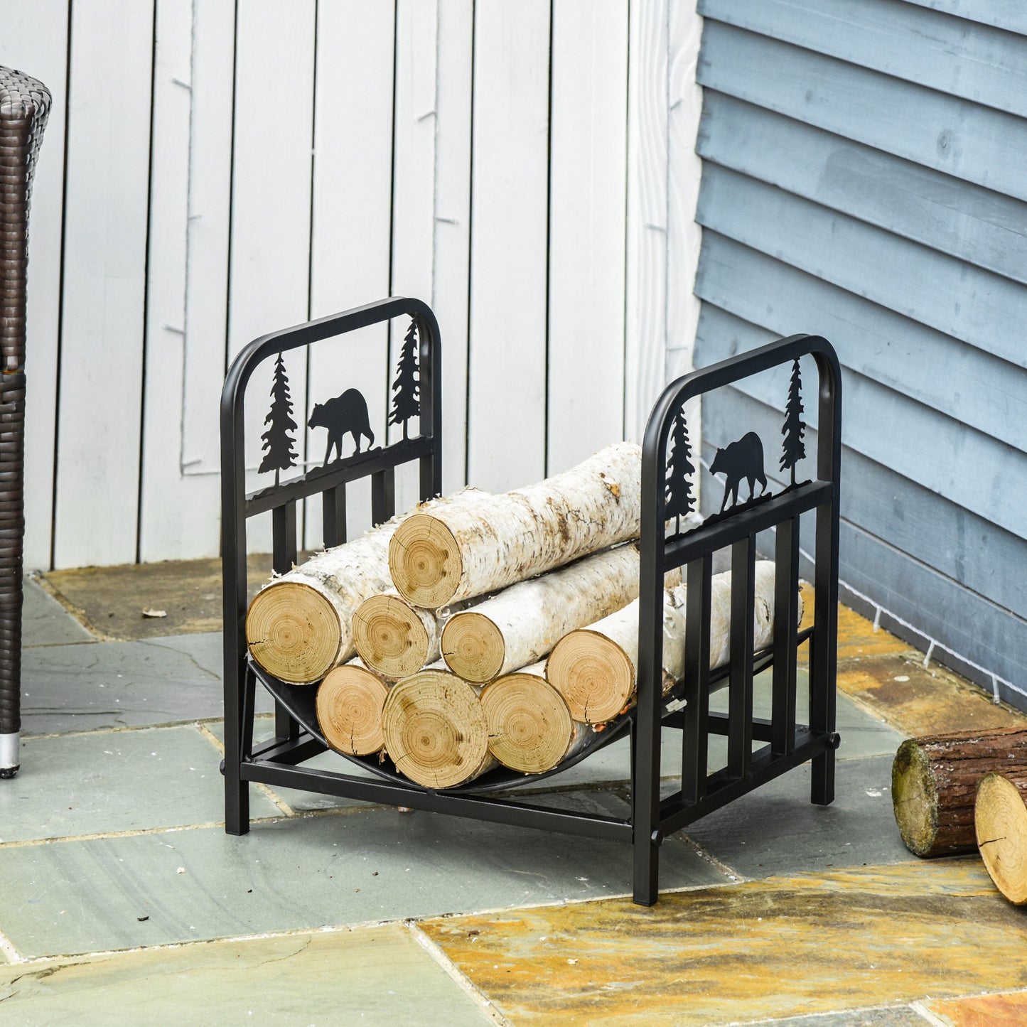 Fire Wood Rack Arced Fireplace Wood Storage