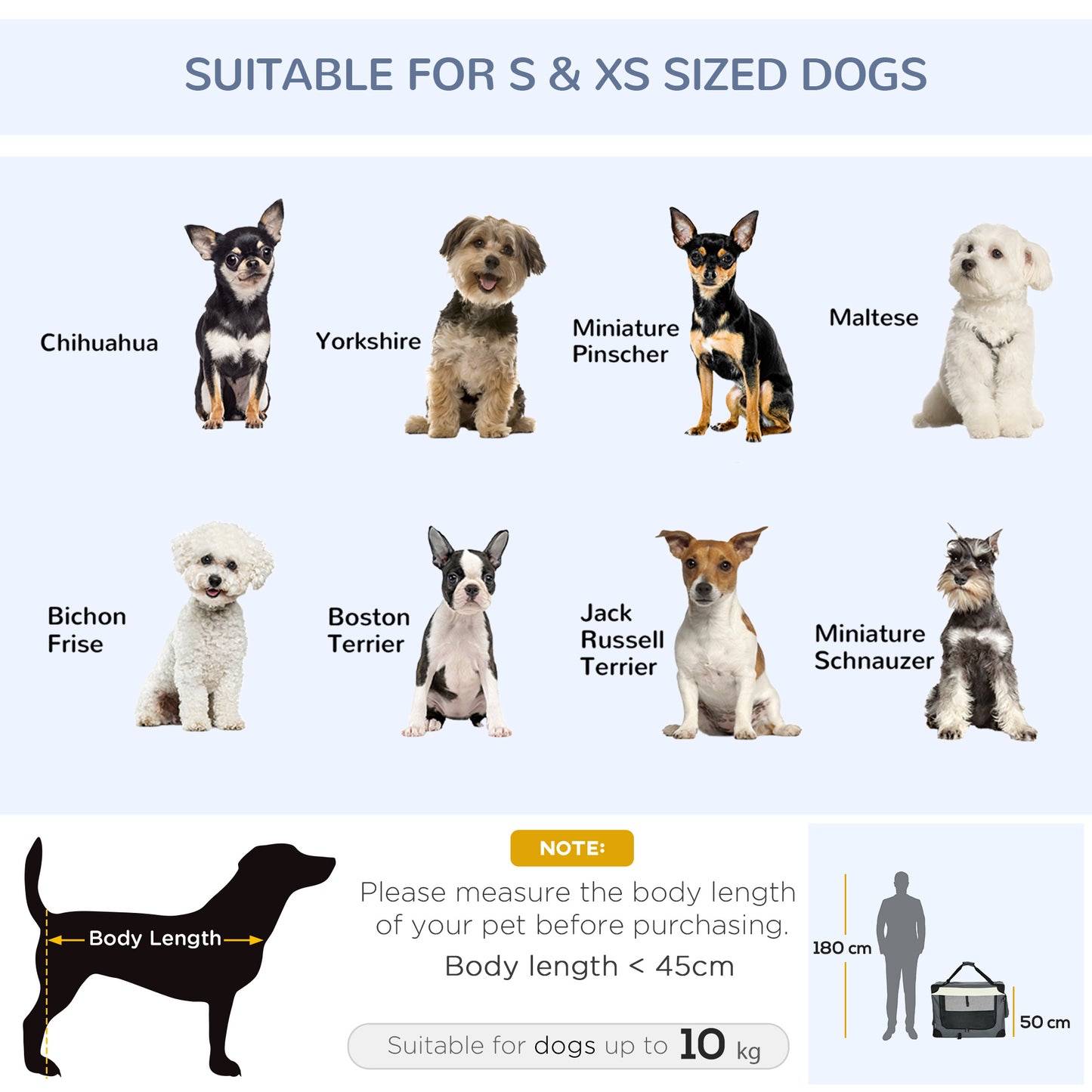 70cm Foldable Pet Carrier Bag Soft Travel Dog Crate, Portable Cat Carrier w/ Cushion, for Cats and Small Dogs - Grey