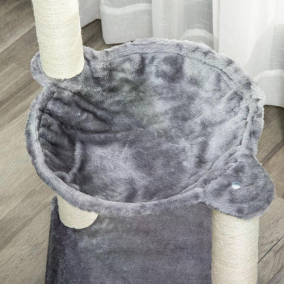83cm Cat Tree Tower for Indoor Cats w/ Sisal Scratching Post Hammock Hanging Toy Activity Centre - Grey