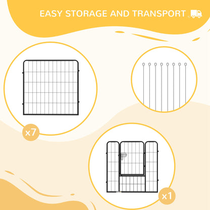 Heavy Duty Puppy Play Pen, 8 Panels Pet Exercise Pen for Indoors, Outdoors, Pet Playpen for Medium, Small Dogs, 79Hcm