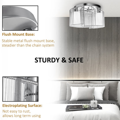 Modern Design Mini Style Flush Mount Ceiling Light with Flush Metal Finish Chandelier for Hallway, Dining Room, Living Room - White