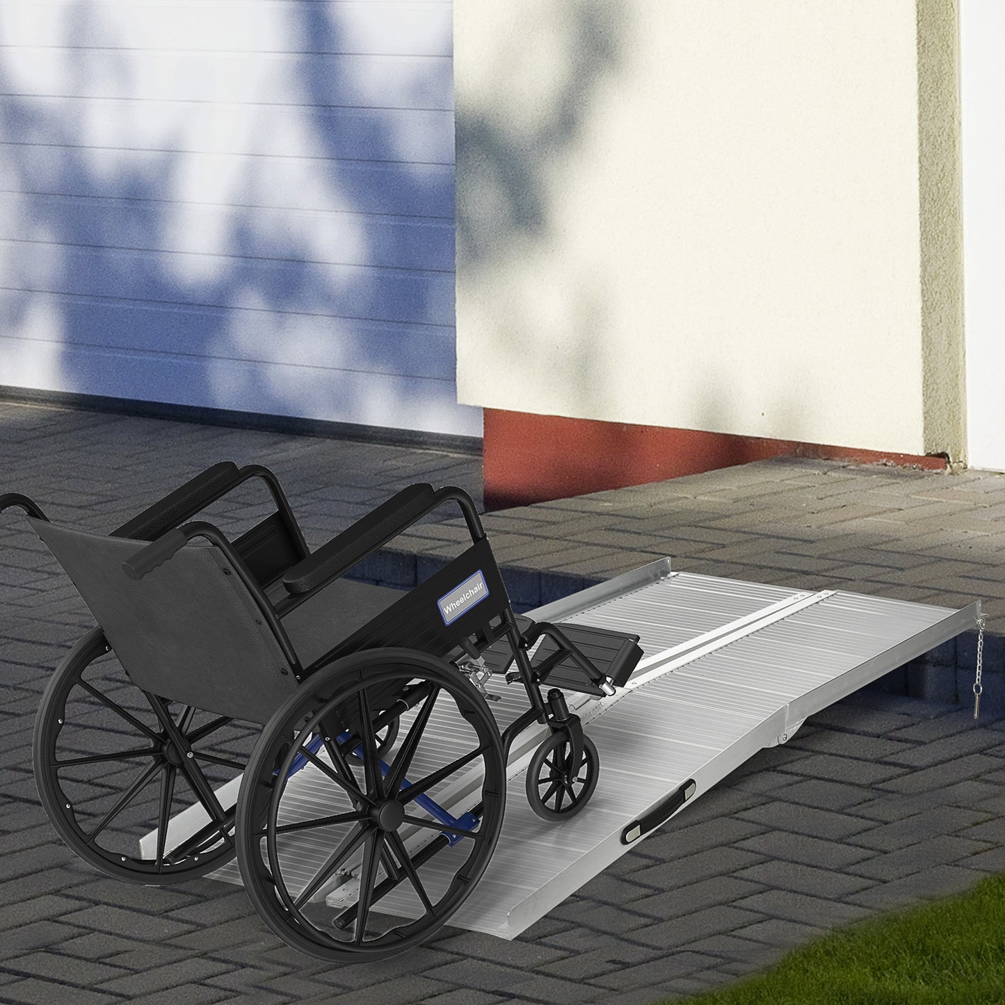 Folding Wheelchair Ramp, 183 x 72 cm Portable Threshold Ramp, for Scooter Steps Home Stairs Doorways