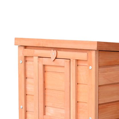 Wooden Rabbit Hutch Outdoor, Cat House, Guinea Pig Hutch, Rabbit Hideaway, Bunny Cage Small Animal House 51 x 42 x 43 cm, Natural