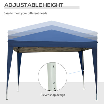Outsunny 3 x 3 Meters Pop Up Water Resistant Gazebo Wedding Camping Party Tent Canopy Marquee with Carry Bag and 2 Windows, Blue