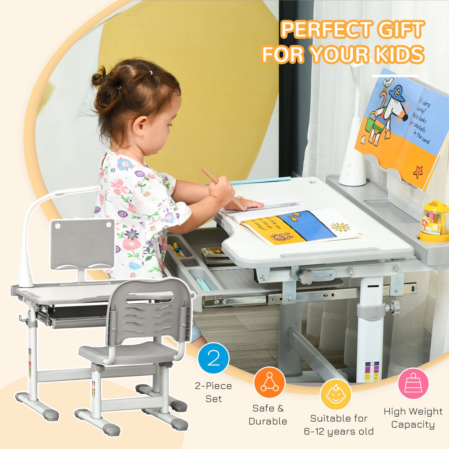 Children''s Study Table And Chair Set