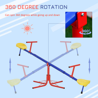 Kids 360 Degree Rotating Metal Seesaw Swivel Teeter Totter Outdoor Toys
