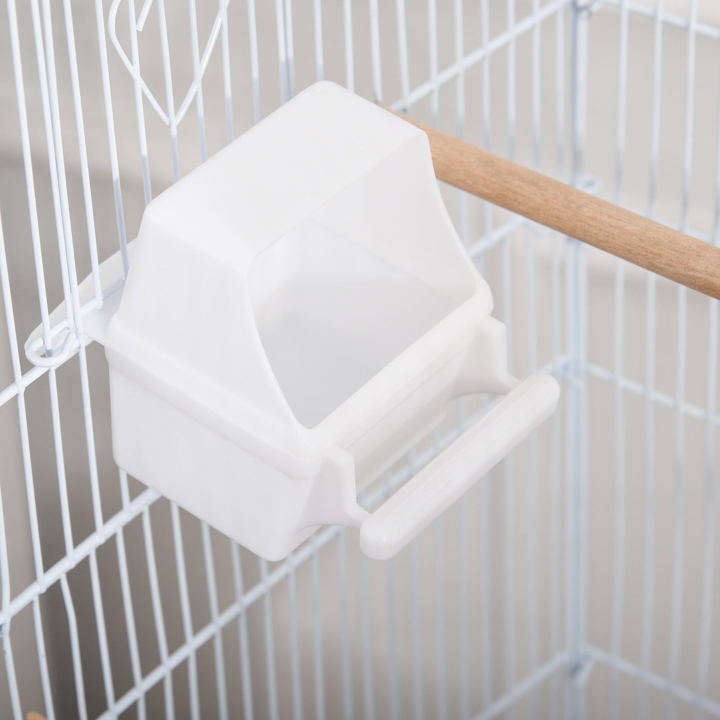 Bird Cage Budgie Cages for Finch Canary Parakeet with Stand Wheels Slide-out Tray Accessories Storage Shelf, White 46.5 x 36 x 157 cm