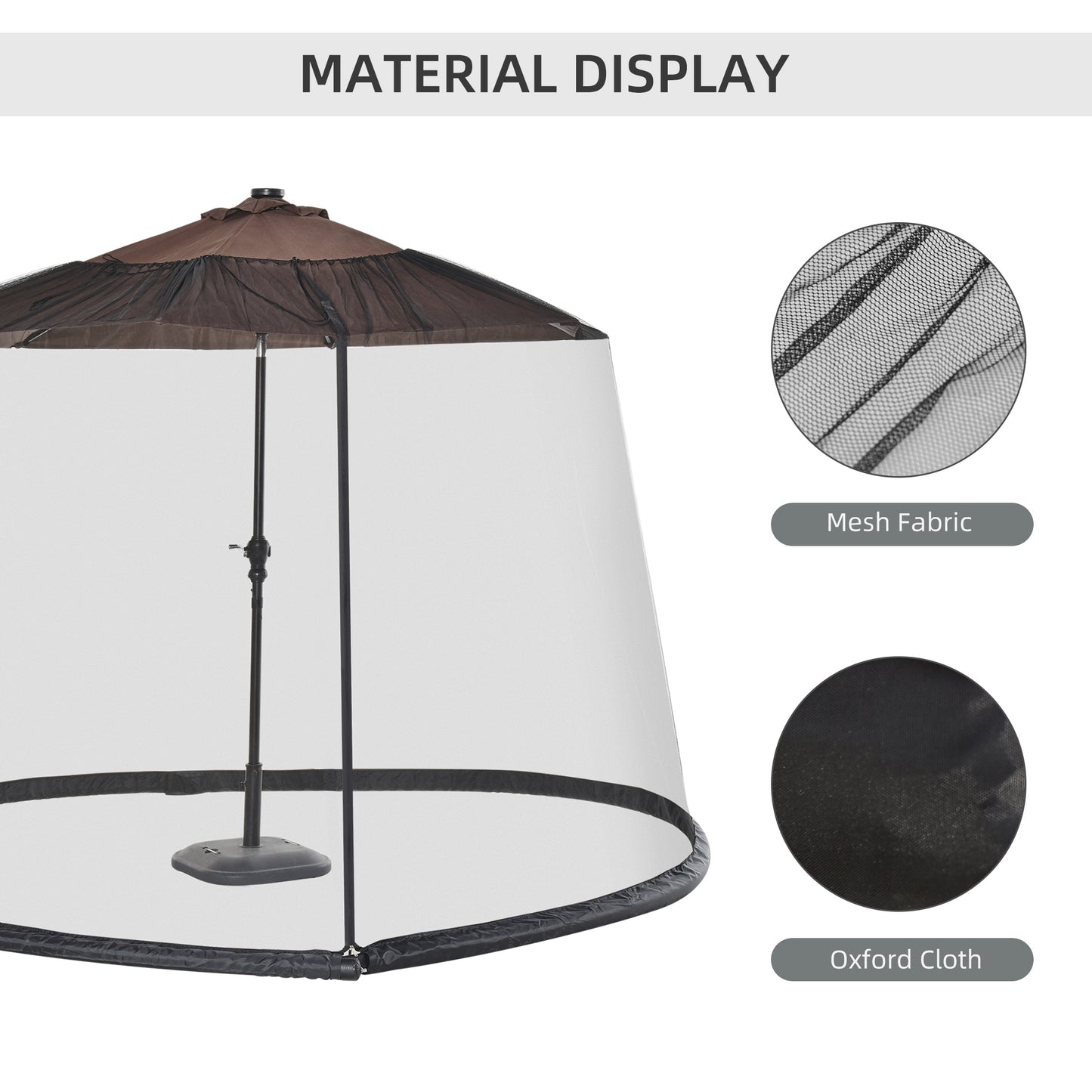 Patio Umbrella Mosquito Netting Umbrella  Screen Outdoor Patio Cover Mosquito Insect Net Zipped Door