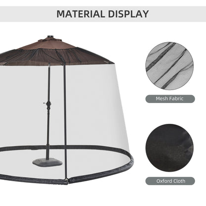 Patio Umbrella Mosquito Netting Umbrella  Screen Outdoor Patio Cover Mosquito Insect Net Zipped Door