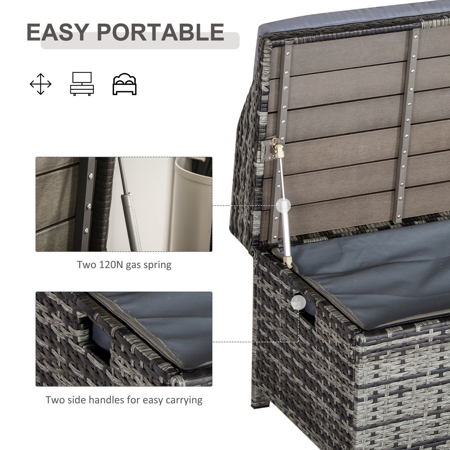 Rattan Storage Bench