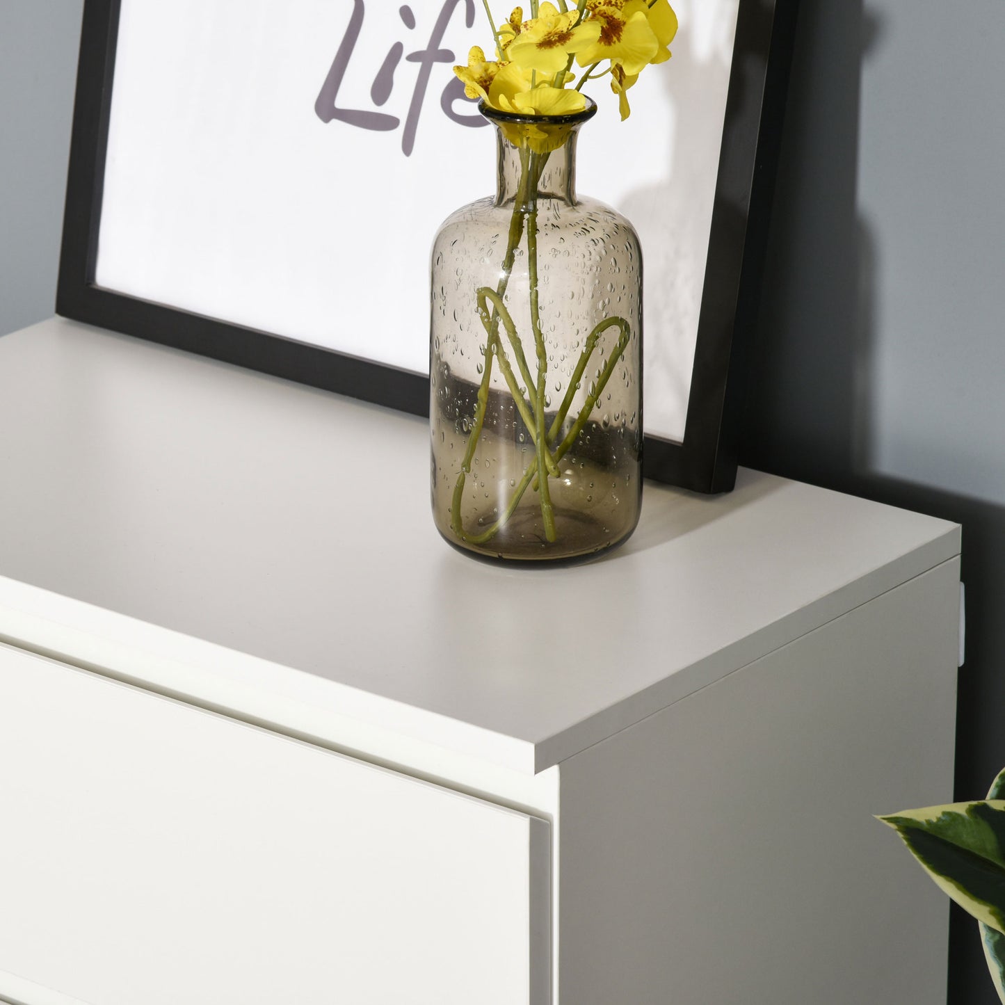5 Drawer Cabinet Storage Cupboard Sideboard Organiser Living Room White