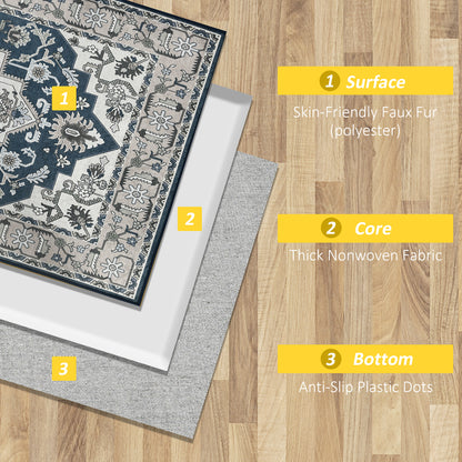 Vintage Persian Rugs, Boho Bohemian Area Rugs Large Carpet for Living Room, Bedroom, Dining Room, 80x150 cm, Grey