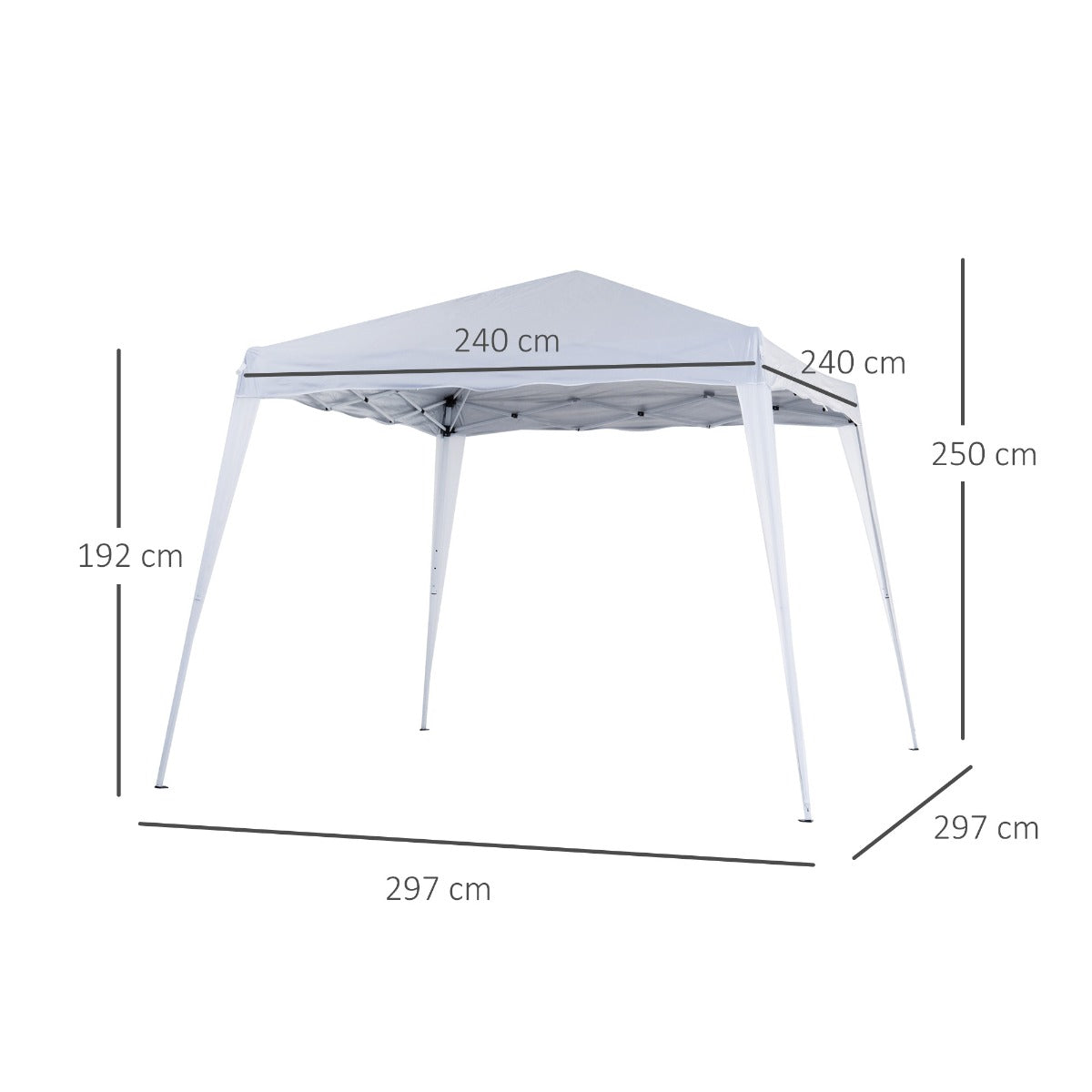 Outsunny Slant Leg Pop Up Gazebo with Carry Bag, Height Adjustable Party Tent Instant Event Shelter for Garden, Patio,
