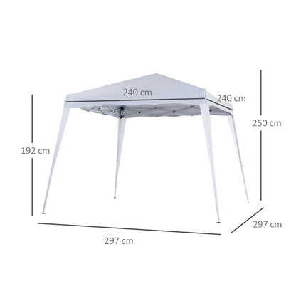 Outsunny Slant Leg Pop Up Gazebo with Carry Bag, Height Adjustable Party Tent Instant Event Shelter for Garden, Patio,