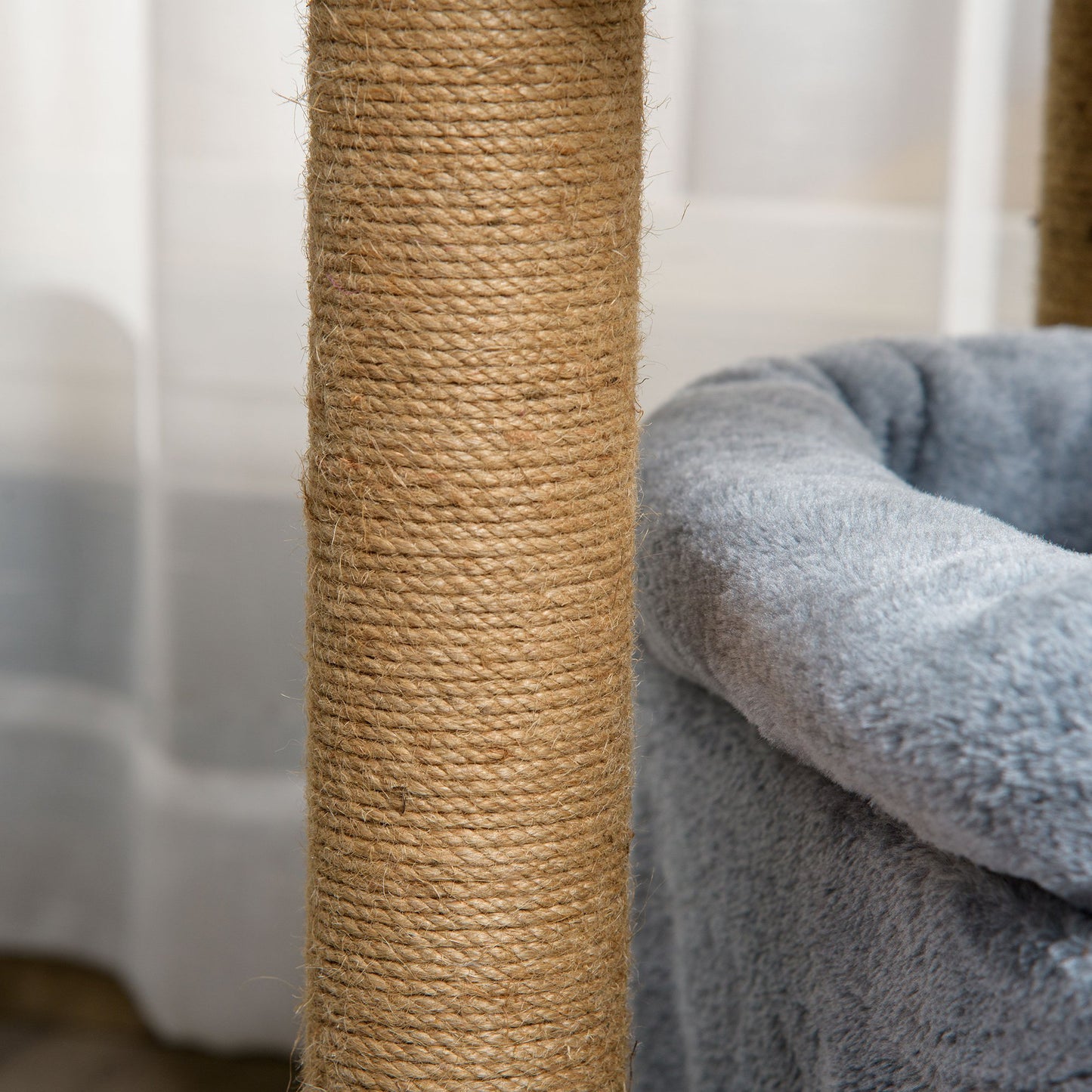Cat Tree Tower for Indoor Cats Kitten Activity Center with Scratching Posts Pad Condo Perch Bed Interactive Ball Toy 48 x 48 x 84cm, Grey