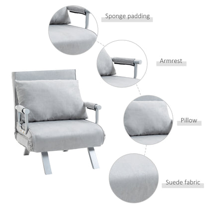 Modern 2-In-1 Design Single Sofa Bed - Light Grey