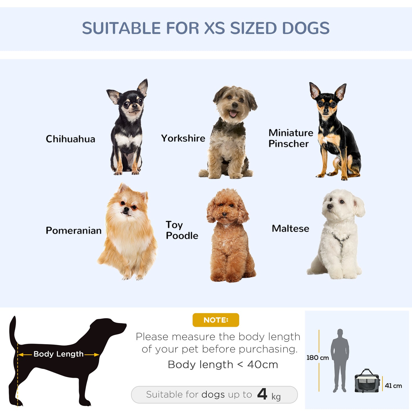 60cm Foldable Pet Carrier Bag Soft Travel Dog Crate, Portable Cat Carrier w/ Cushion, for Cats and Miniature Dogs - Grey
