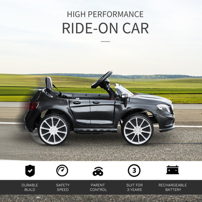 Compatible Kids Children Ride On Car Mercedes Benz GLA Licensed 6V Battery Rechargeable Headlight Music Remote Control  High/Low Speed Toy Black