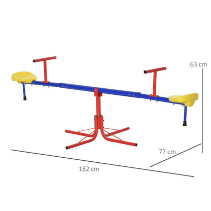 Kids 360 Degree Rotating Metal Seesaw Swivel Teeter Totter Outdoor Toys