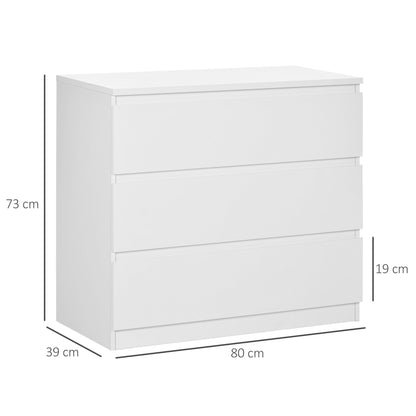 Three drawers offer lots of storage clothing - White