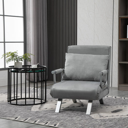 Modern 2-In-1 Design Single Sofa Bed - Light Grey