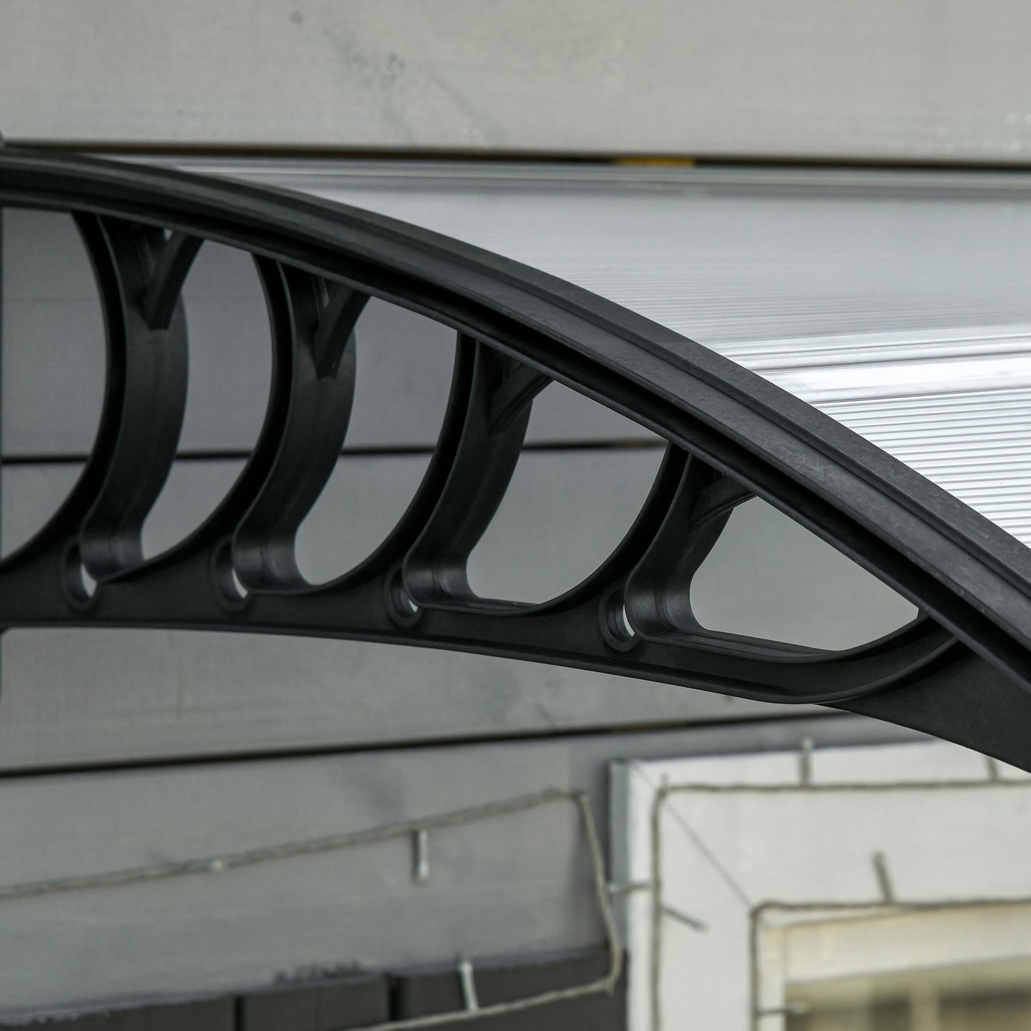 Front Door Canopy, Outdoor Awning, 300 x 96cm Rain Shelter for Window, Porch and Front/Back Door, Clear