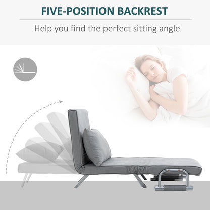 Modern 2-In-1 Design Single Sofa Bed - Light Grey