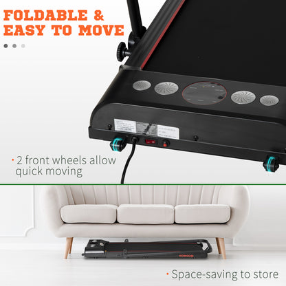 Foldable Walking Treadmill Aerobic Exercise Machine w/ LED Display, for Home Fitness Studio, Training Room