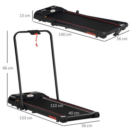 Foldable Walking Treadmill Aerobic Exercise Machine w/ LED Display, for Home Fitness Studio, Training Room