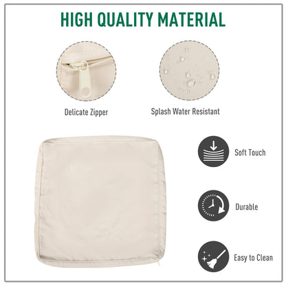 Garden Rattan Seat Cushion Covers Replacement Outdoor, No Cushion Included, Beige