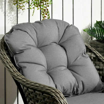 Outsunny 3 PCS Rattan Seating Set | 2 Armchairs & Table | Outdoor Patio Furniture, Bistro Set w/ Cushions Glass Tabletop