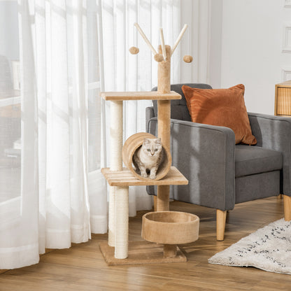 121cm Cat Tree Tower with Scratching Post with Bed
