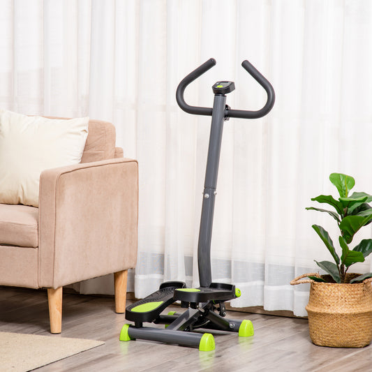 Adjustable Stepper Aerobic Ab Exercise Fitness Workout Machine with LCD Screen & Handlebars