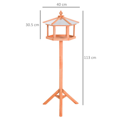 Wooden Bird Table Free Standing Feeder Garden Sheltered Feeding Station Parrot Stand Birdhouse _40x113cm