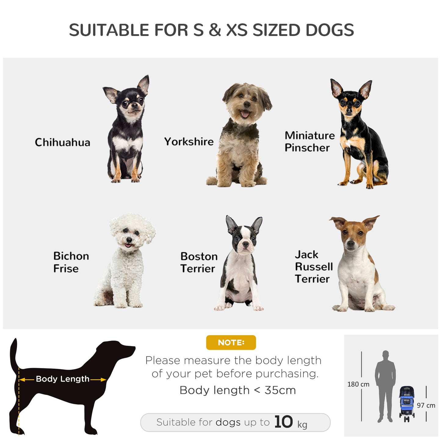 Pet Travel Stroller Cat Dog Pushchair Trolley Puppy Jogger Carrier Three Wheels for Small Miniature Dogs(Blue)