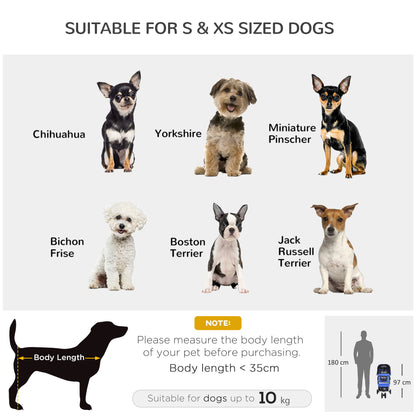 Pet Travel Stroller Cat Dog Pushchair Trolley Puppy Jogger Carrier Three Wheels for Small Miniature Dogs(Blue)