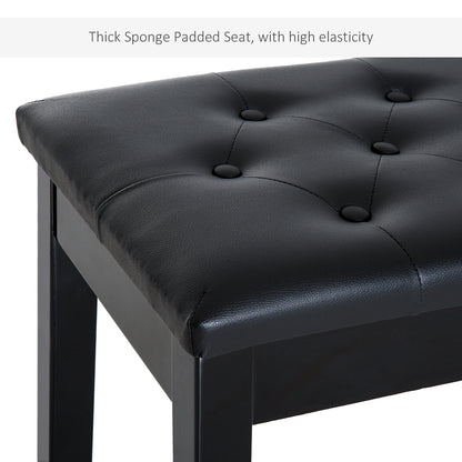 HOMCOM Faux Leather Piano Stool Makeup Stool Bench Dressing Table Seat with Storage 76x36x50cm, Black