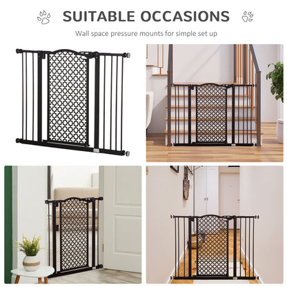 74-105 cm Pressure Fit Safety Gate for Doorways and Staircases, Dog Gate, Pet Barrier for Hallways with Auto Close, Double Locking, 2 Extensions