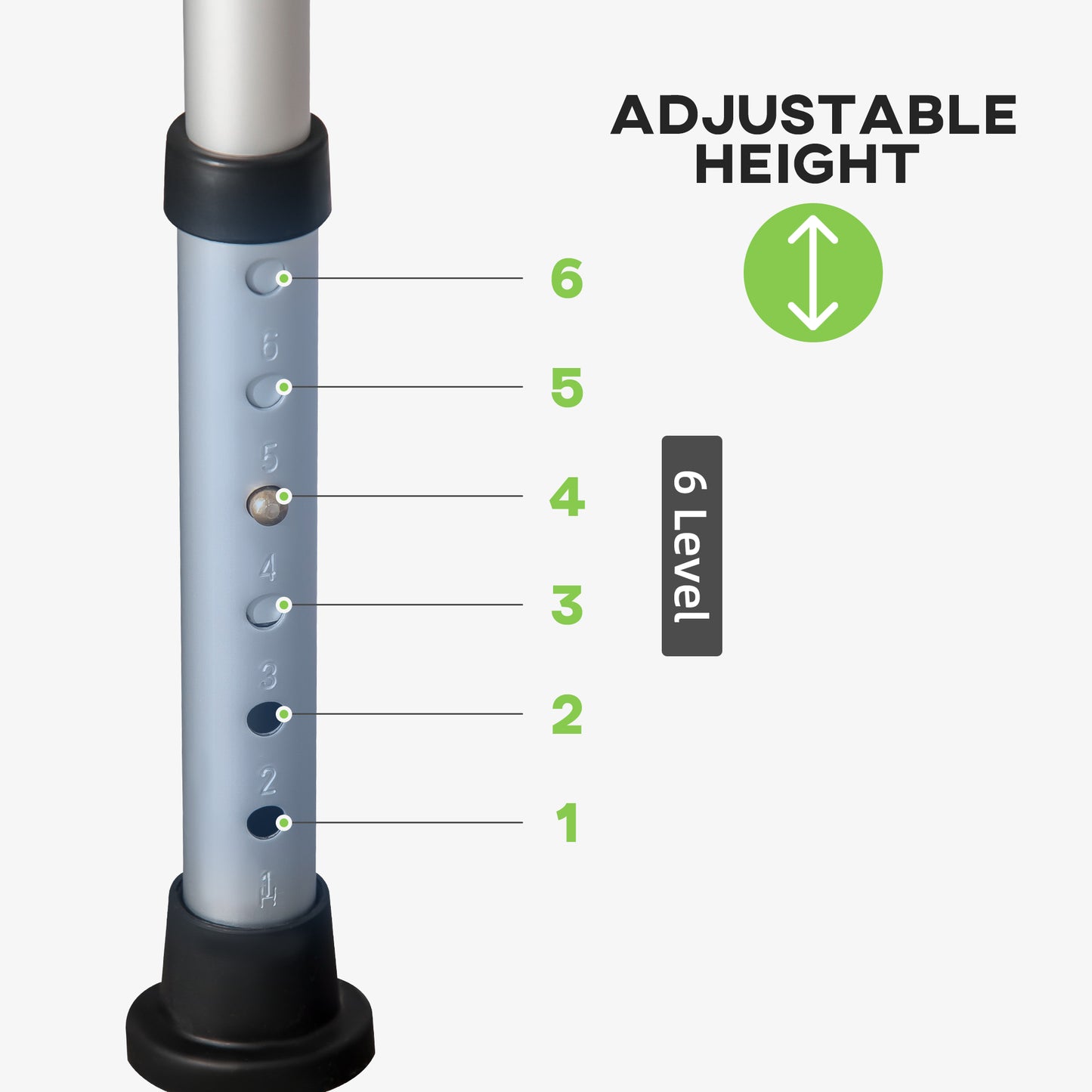 Shower Chair, 6-Level Height Adjustable Shower Stool with Backrest, Curved Seat, Anti-slip Foot Pads, 136kg Capacity, Green
