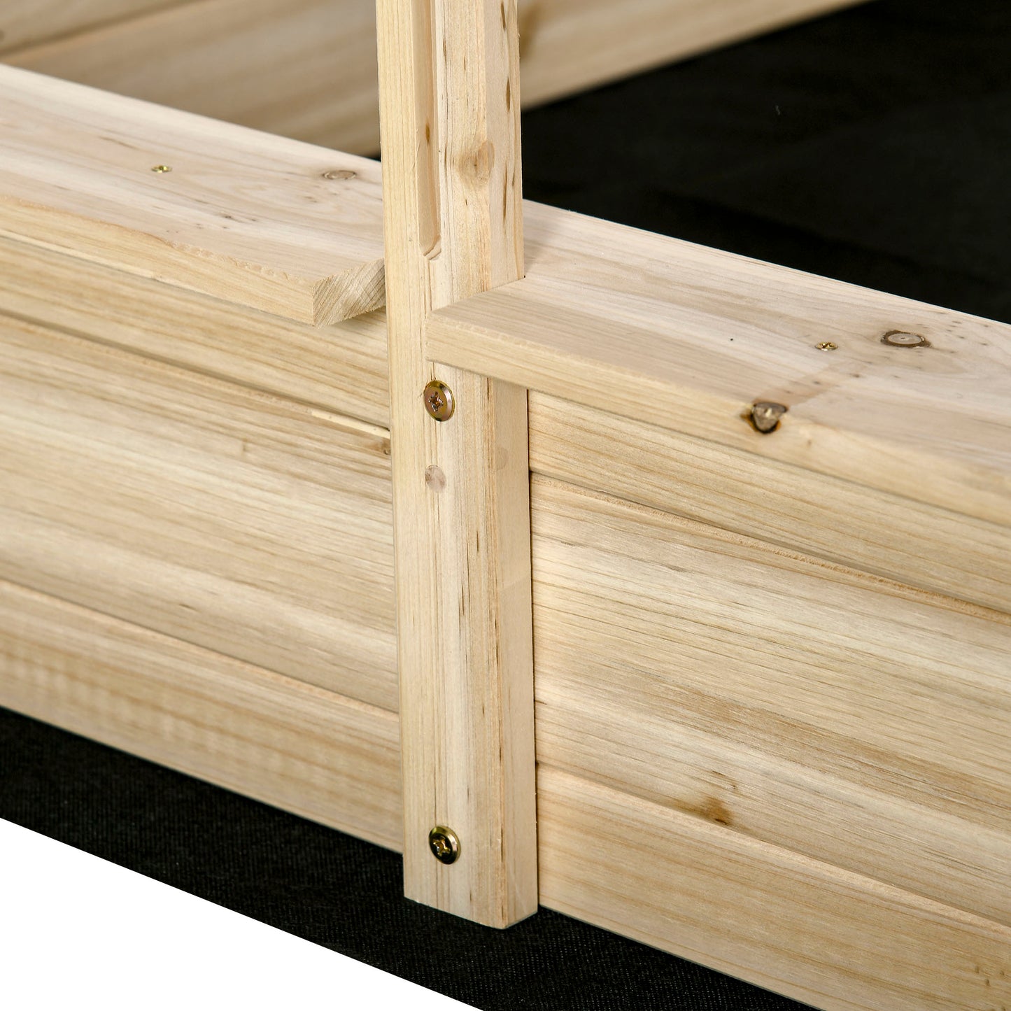 Kids Wooden Sand Pit with Adjustable Canopy Cover