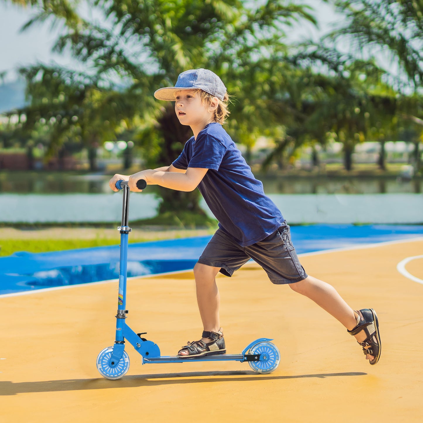 Foldable Kids Scooter with Lights and Music