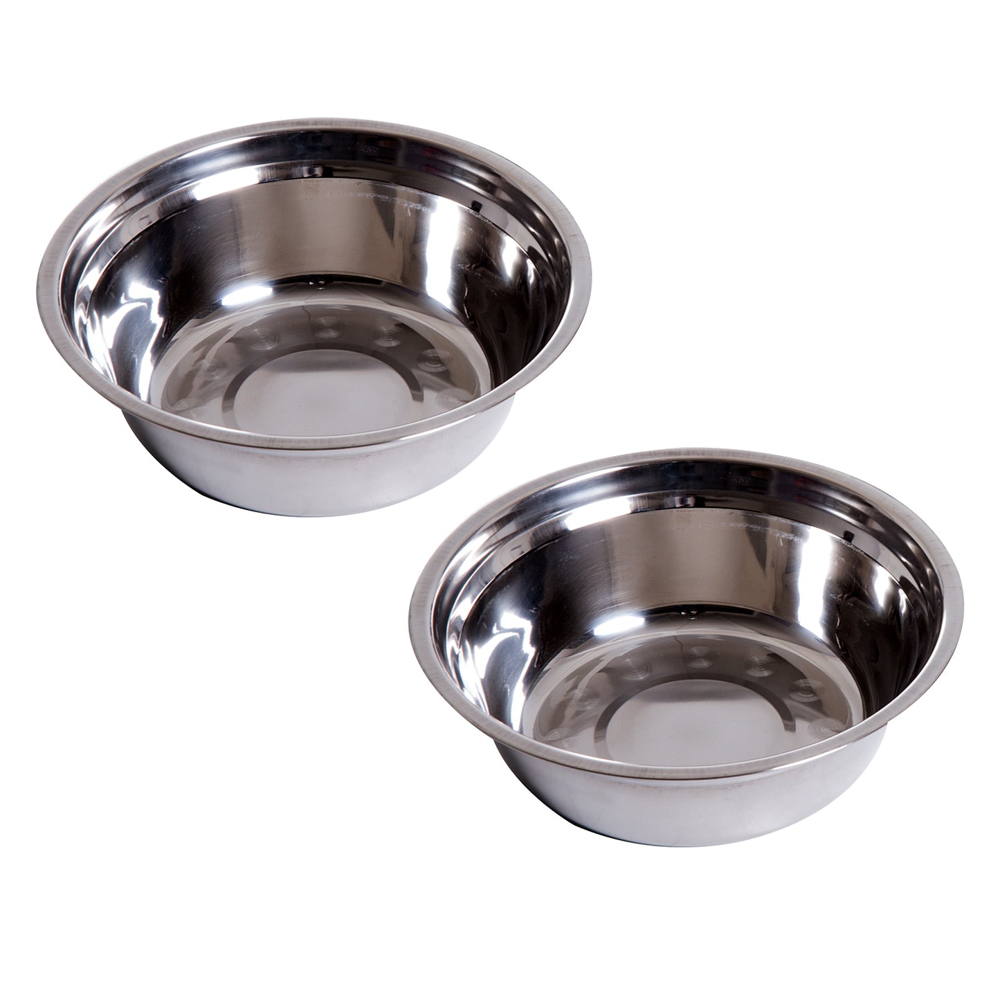 Stainless Steel Raised Dog Feeding Bowls with Stand Elevated Twin Pet Bowls Water Food Feeder 43.7L x 24W x 15H cm - White