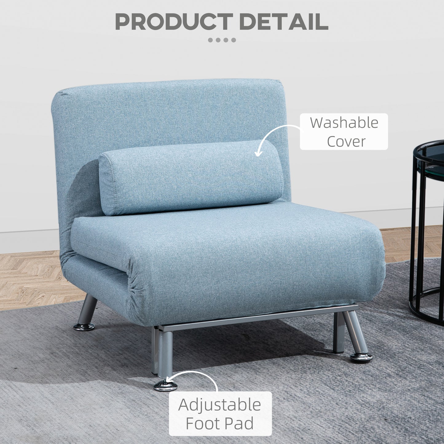 Single Sofa Bed - Blue