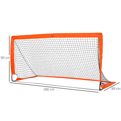 Set of 2 Foldable Football Goals 6x3 ft with Carrying Bag