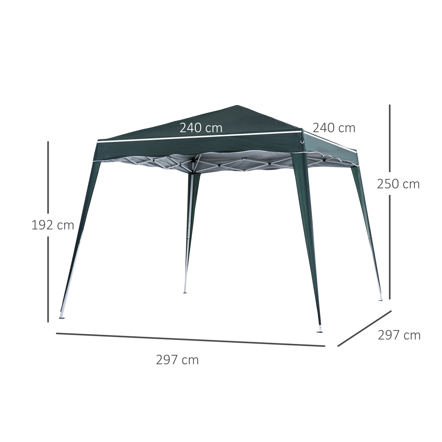 Outsunny Slant Leg Pop Up Gazebo with Carry Bag, Height Adjustable Party Tent Instant Event Shelter for Garden, Patio,
